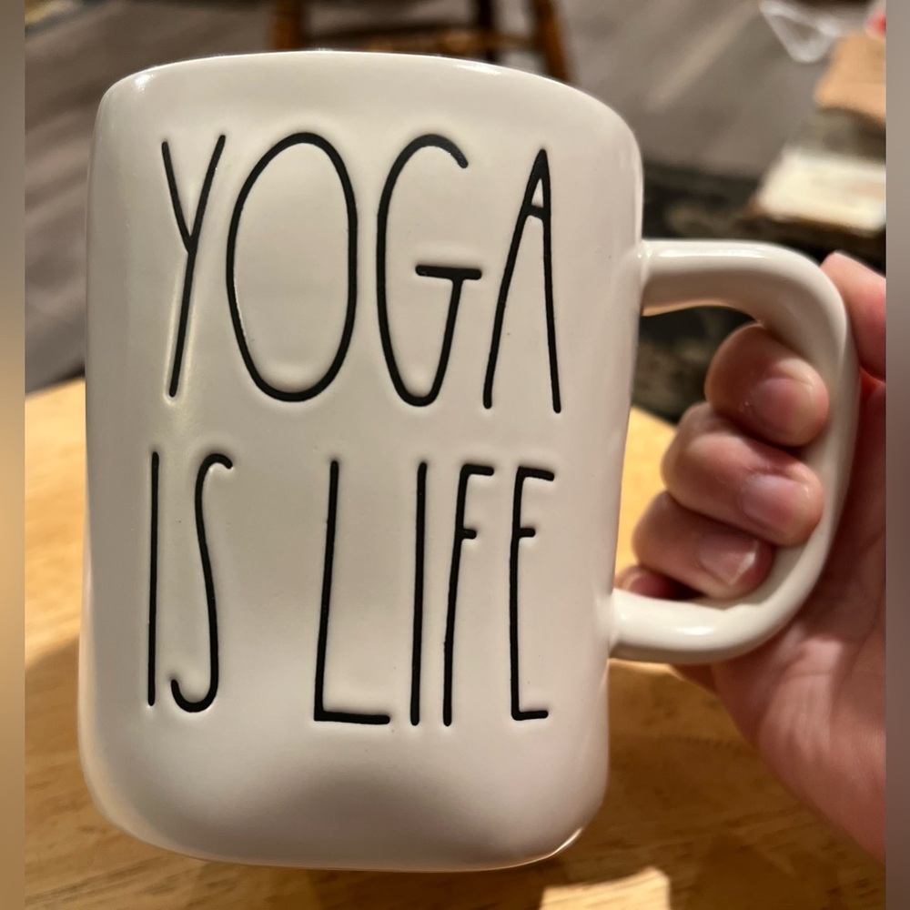 Rae Dunn YOGA IS LIFE  Mug Ceramic Coffee Cup Artesian Collection by Magenta 323